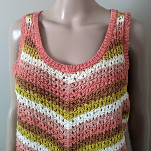 Tribal Jeans knit crewneck multi color vest, women's medium - Picture 4 of 9